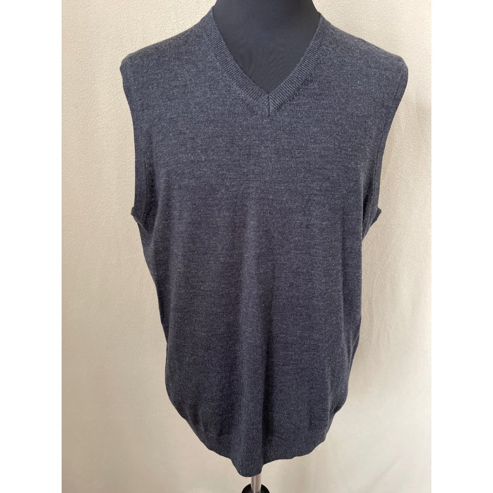 Joseph Abboud Charcoal Black V-Neck Pullover Sweater Vest